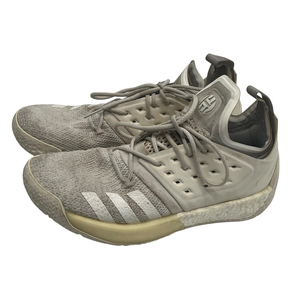 Adidas Harden Vol. 2 Men's Basketball Shoes Size 10.5 White Concrete Grey